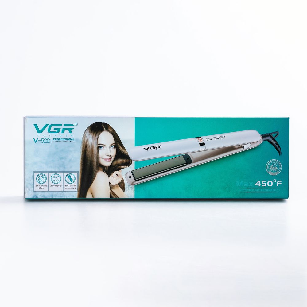 Выпрямитель для волос керамический с плавающими пластинами, стайлер для выравнивания и завивки VGR V-522