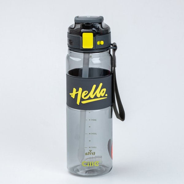 Бутылка для воды с трубочкой многоразовая Hello