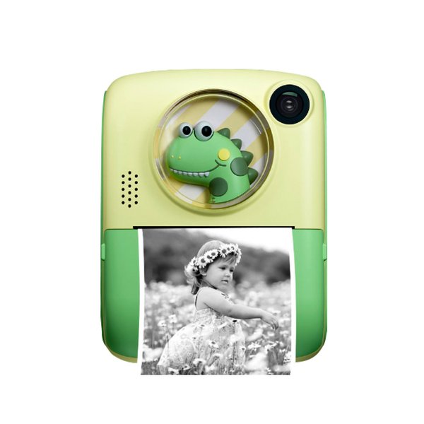 Фотоаппарат детский аккумуляторный для фото и видео Full HD, камера мгновенной печати Yimi X17 Крокодильчик