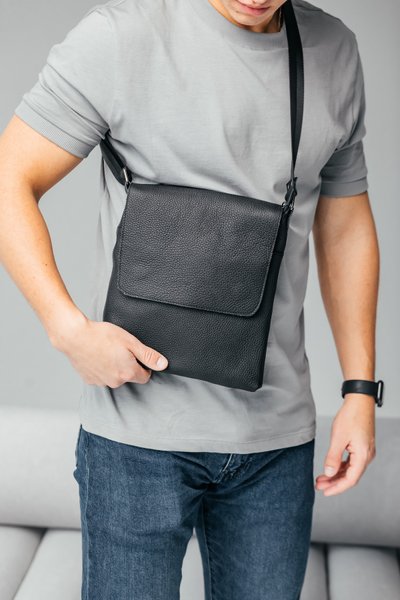 Мужская сумка через плече с натуральной кожи Клапан Flash Up