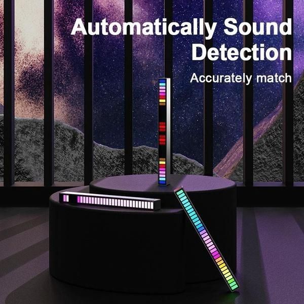 Музыкальный эквалайзер светильник 32 LED 3D с Bluetooth, батареей и управлением через приложение