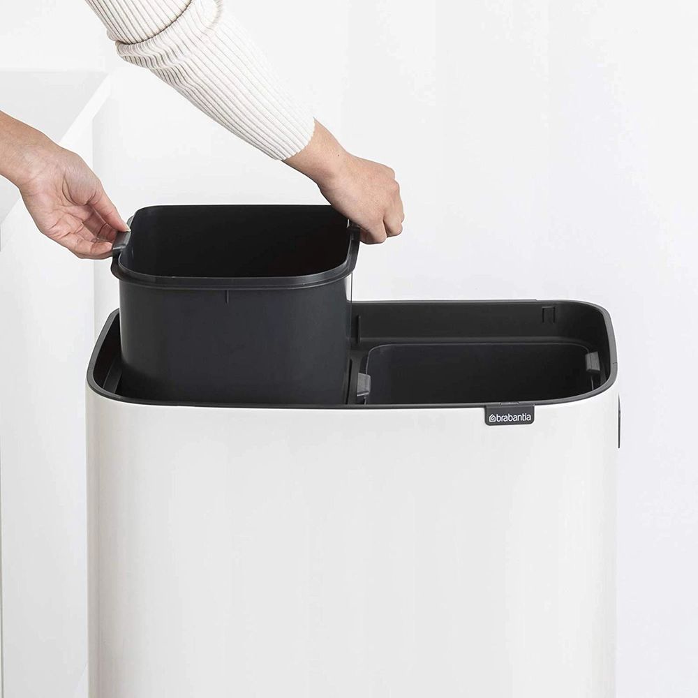 Бак для мусора hi 2х30 л Brabantia Bo Touch Bin Hi белый (130601)