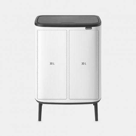 Бак для мусора hi 2х30 л Brabantia Bo Touch Bin Hi белый (130601)