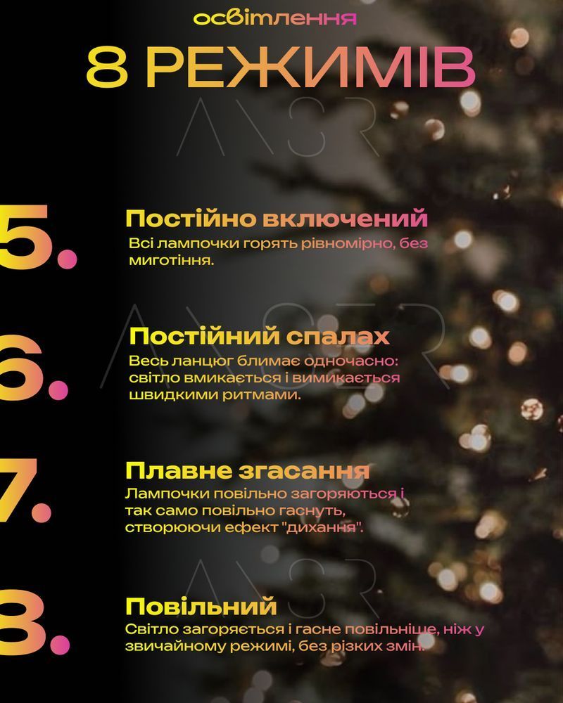 Гирлянда Роса 100 м &ndash; цветная, зеленая нить, пульт, 8 режимов &mdash; оригинальное фото из магазина ANSER.IN.UA