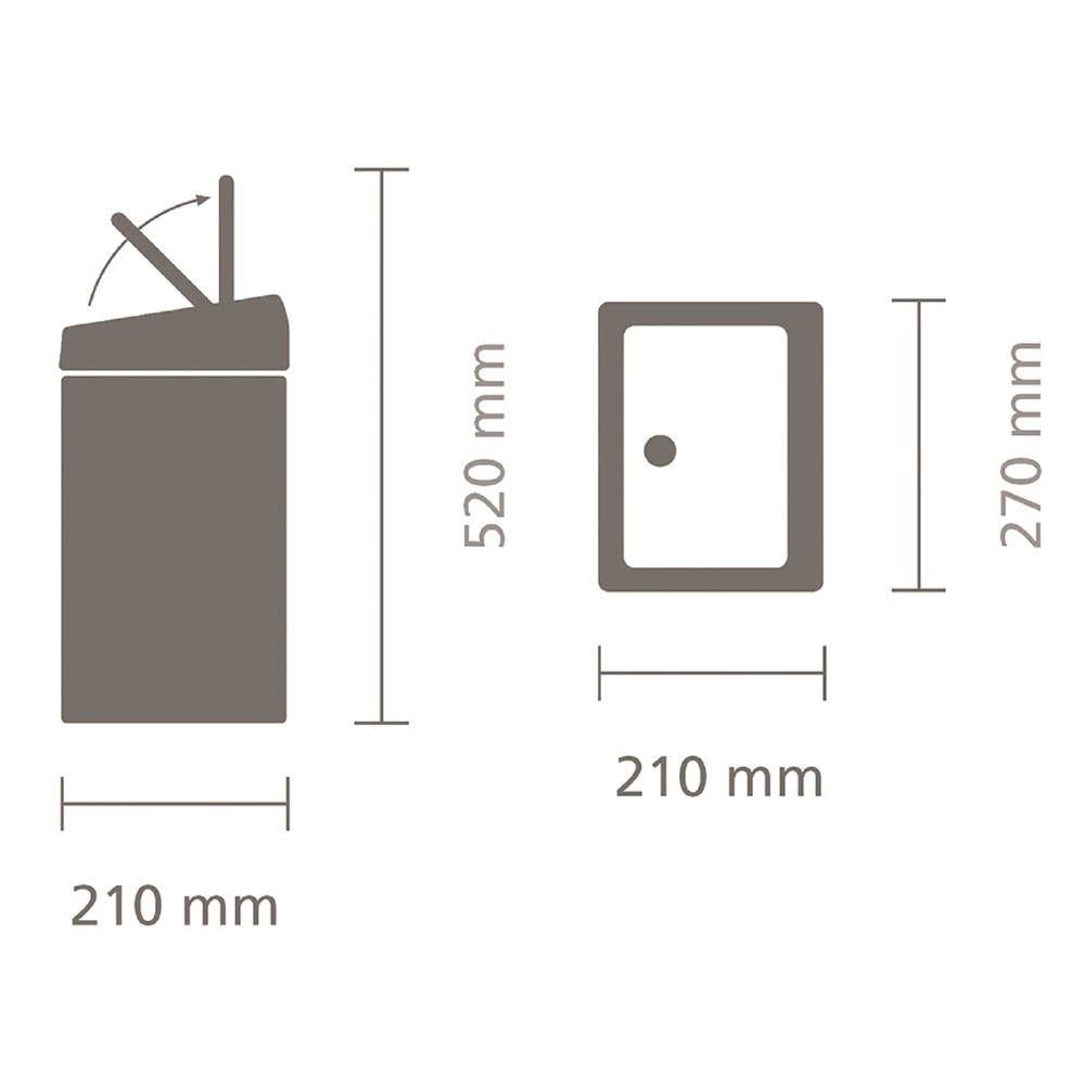 Бак для мусора 10 л Brabantia Touch Bin полированная сталь (477201)