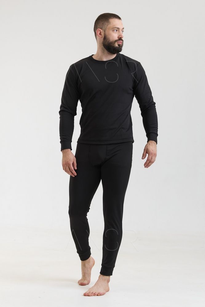 Термобелье зимнее мужское на флисе North Fleece черное размер M &mdash; оригинальное фото из магазина ANSER.IN.UA