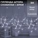 Гірлянда штора 3х0,9 м Сніжинки та зірки 10шт. на 145 LED Біла фото № 1