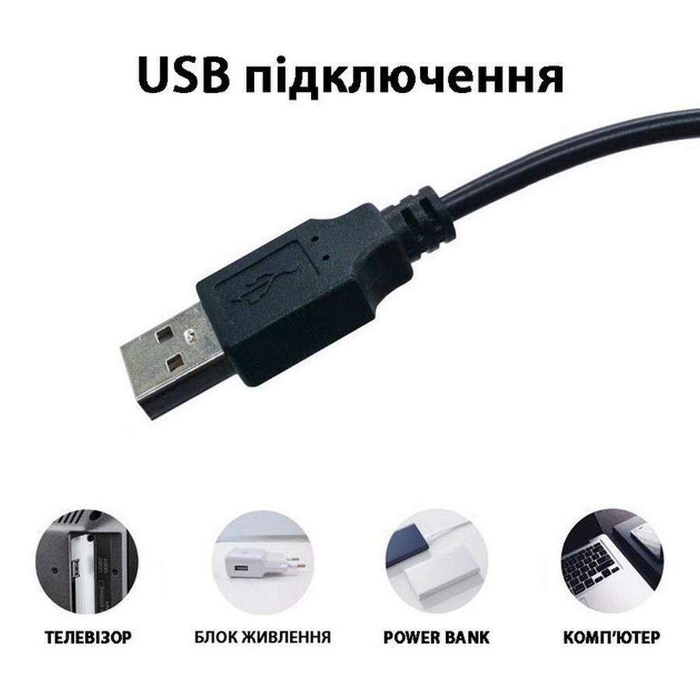 Світлодіодна стрічка з пультом 5 м LED RGB 5050 чорна RGB USB APP (адаптер, пульт) SF-20