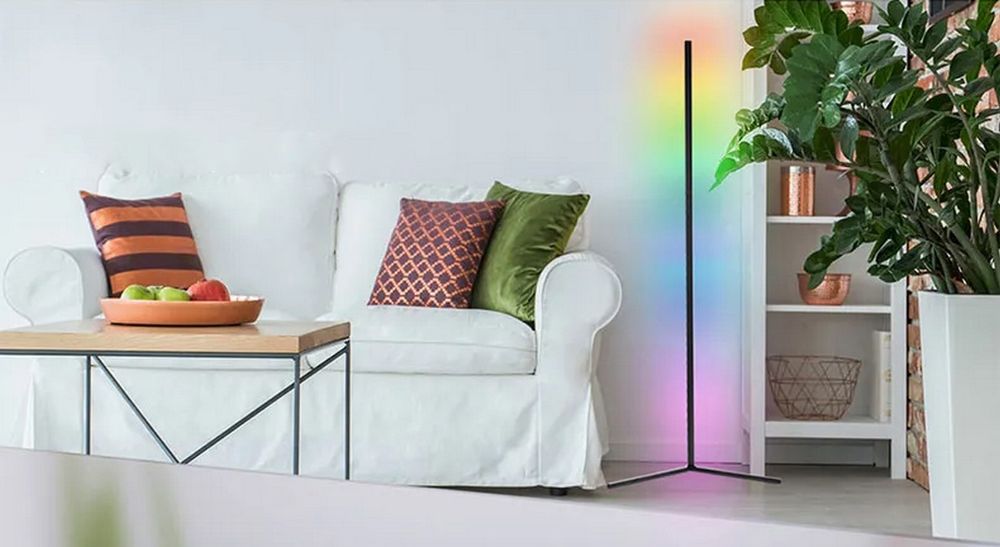 Розумна напольна кутова RGB лампа 140 см з пультом керування
