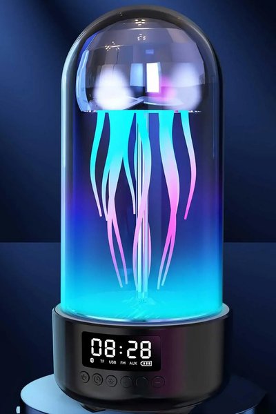 Портативная Smart колонка-ночник Медуза с часами и подсветкой Bluetooth