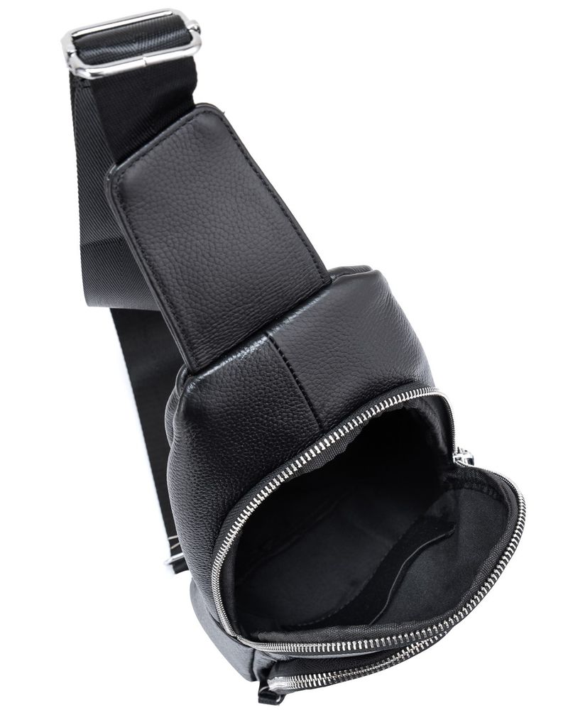 Кожаный черный слинг через плечо Tiding Bag A25F-5058A