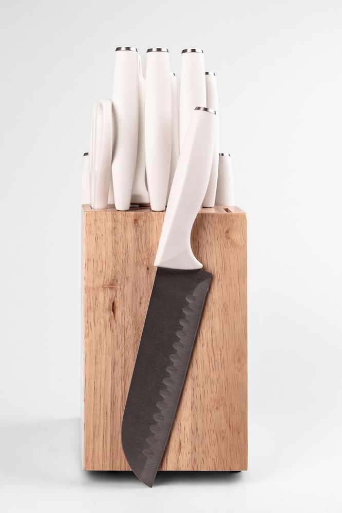 Набор кухонных ножей 14 предметов Белый