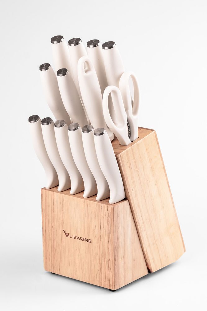 Набор кухонных ножей 14 предметов Белый