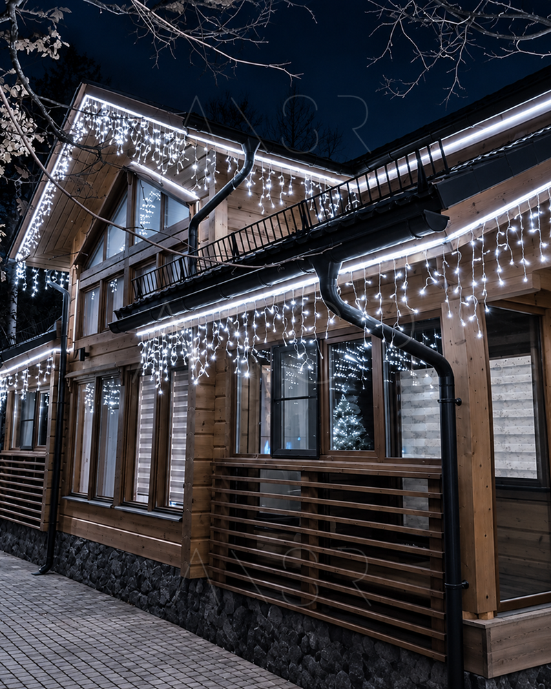 Вулична гірлянда-бахрома Lumina 6 м, білий провід, LED білий &mdash; оригінальне фото з магазину ANSER.IN.UA