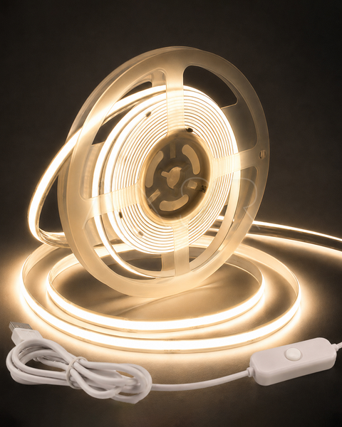 Яскрава LED стрічка USB з суцільним потоком світла білого кольору 5 метрів &mdash; оригінальне фото з магазину ANSER.IN.UA