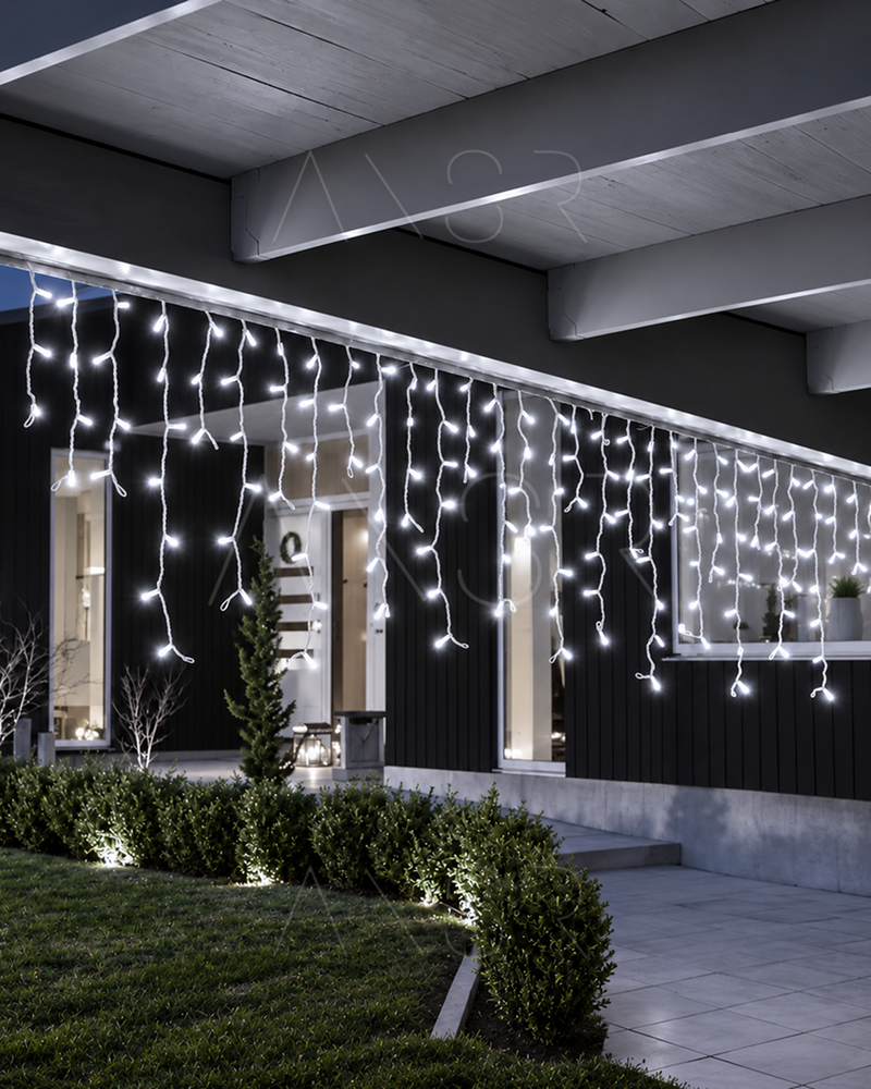 Вулична гірлянда-бахрома Lumina 6 м, чорний провід, LED білий &mdash; оригінальне фото з магазину ANSER.IN.UA