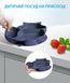 Набір силіконового посуду для прикорму дітей на присосці, 8 предметів - Темно-синій фото № 4