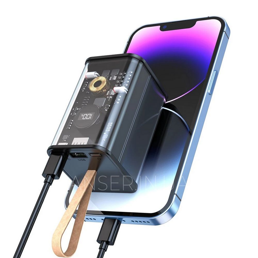 Потужний Power Bank для ноутбуку 65W 20000mAh з дисплеєм та швидкою зарядкою