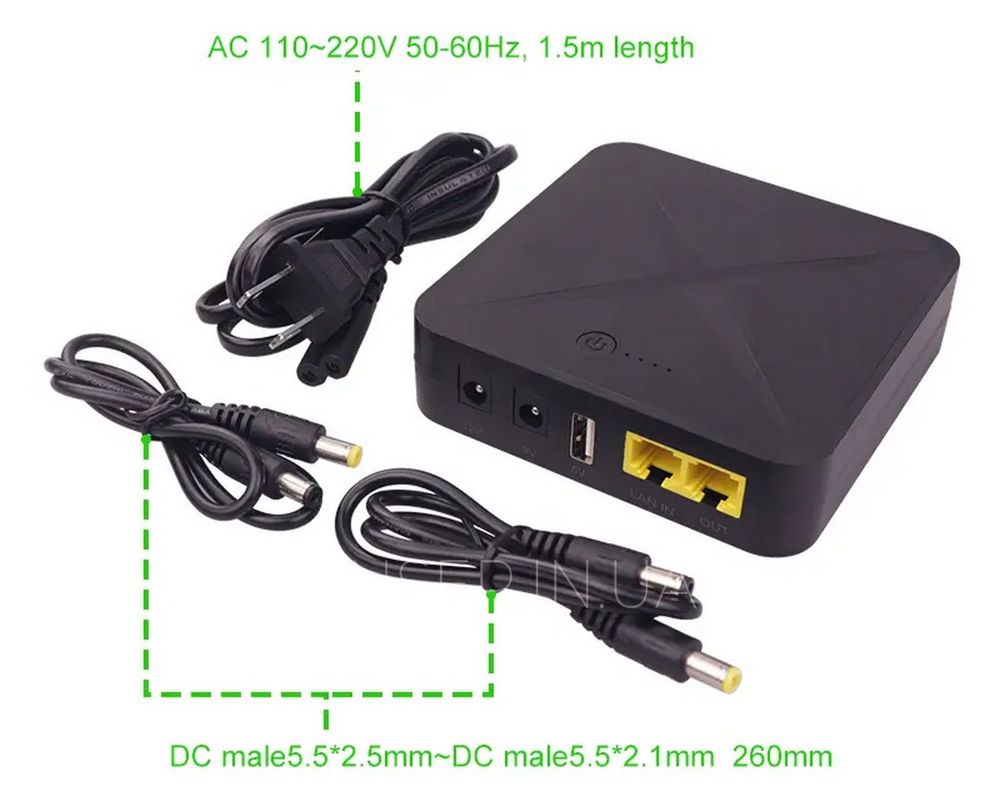 UPS для роутера ДБЖ MINI UPS POE02 8000mAh 5V/9-12V LAN IN/ OUT