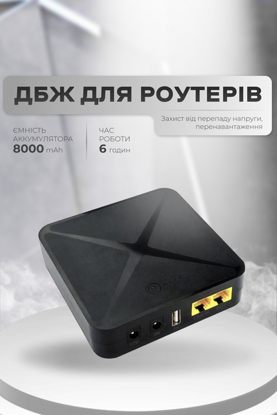 UPS для роутера ИБП MINI UPS POE02 8000mAh 5V/9-12V LAN IN/ OUT