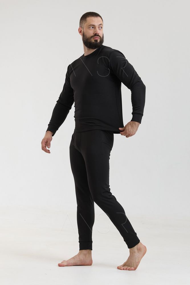 Термобелье зимнее мужское на флисе North Fleece черное размер 7XL &mdash; оригинальное фото из магазина ANSER.IN.UA