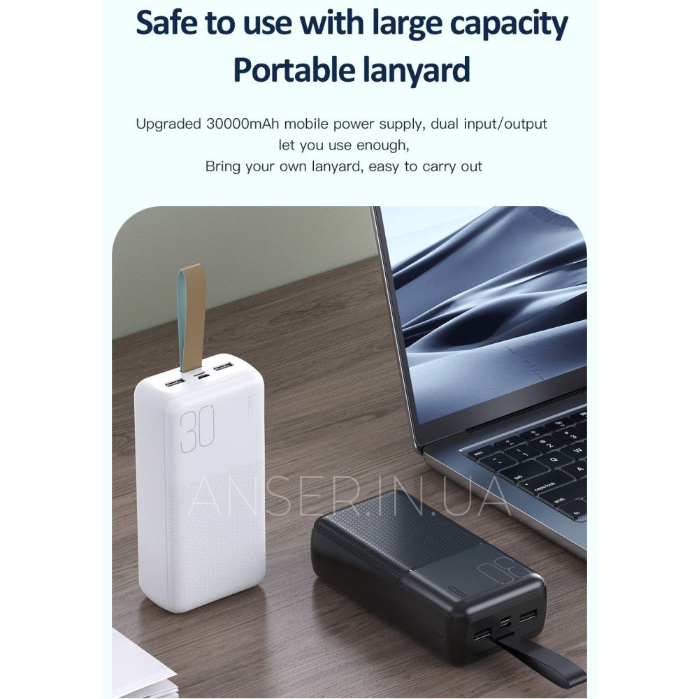 Портативный универсальный Power Bank XO PR199 30000mAh 22.5W+PD20W