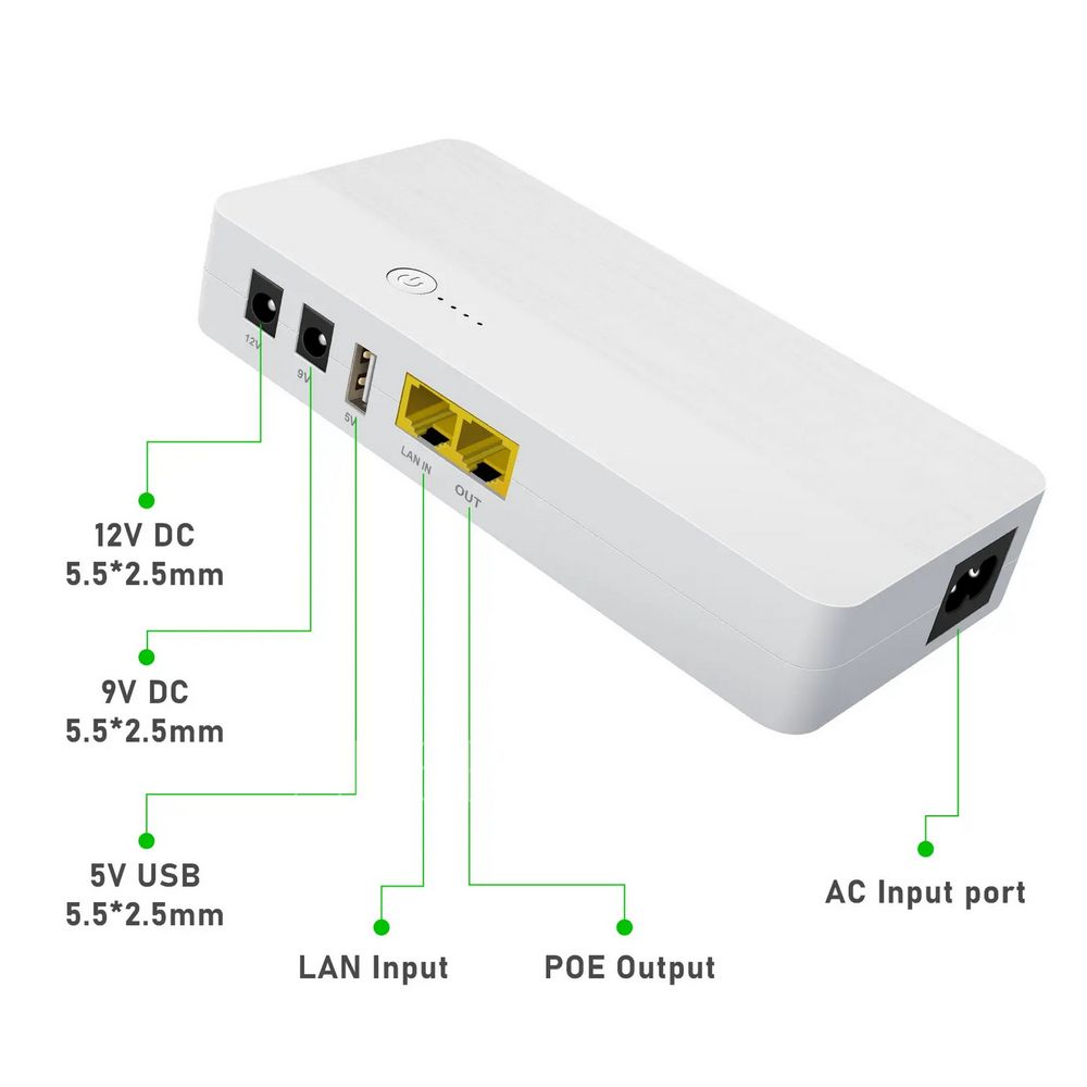 UPS для роутера ИБП MINI UPS WGP POE04 8000mAh 5V/9-12V LAN IN/ OUT