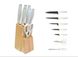 Набір кухонних ножів з керамічним покриттям 7 предметів Білий фото № 4