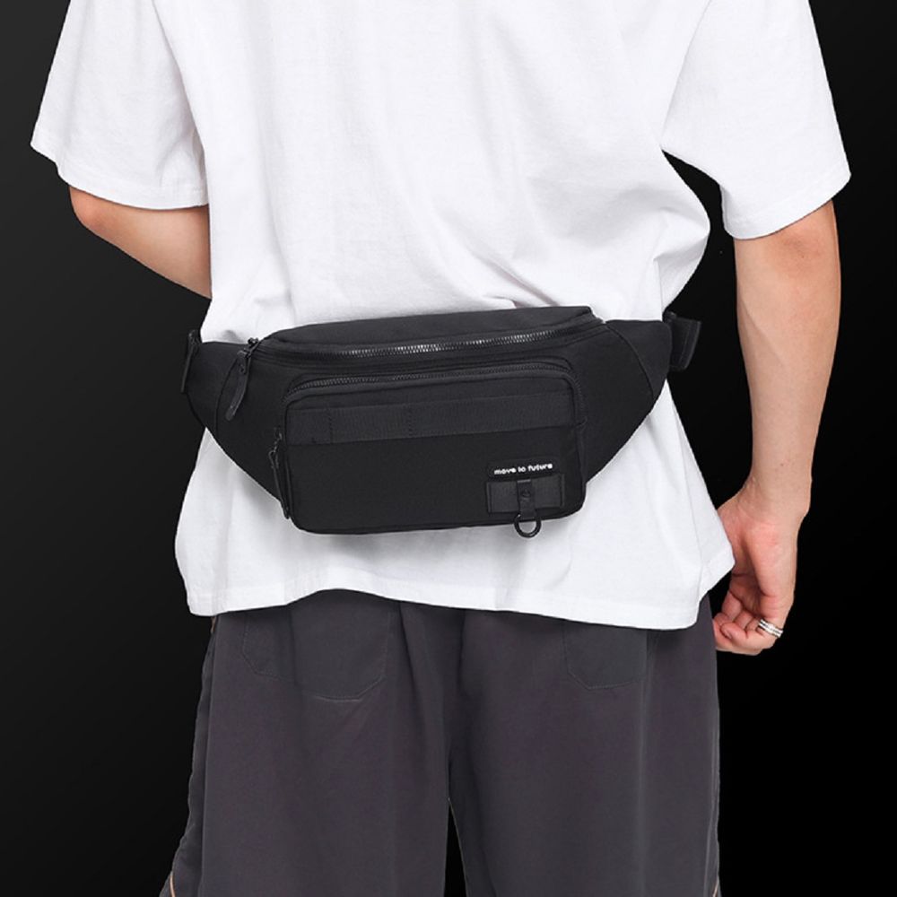 Класична текстильна сумка на пояс чорна Confident AT09-20516A