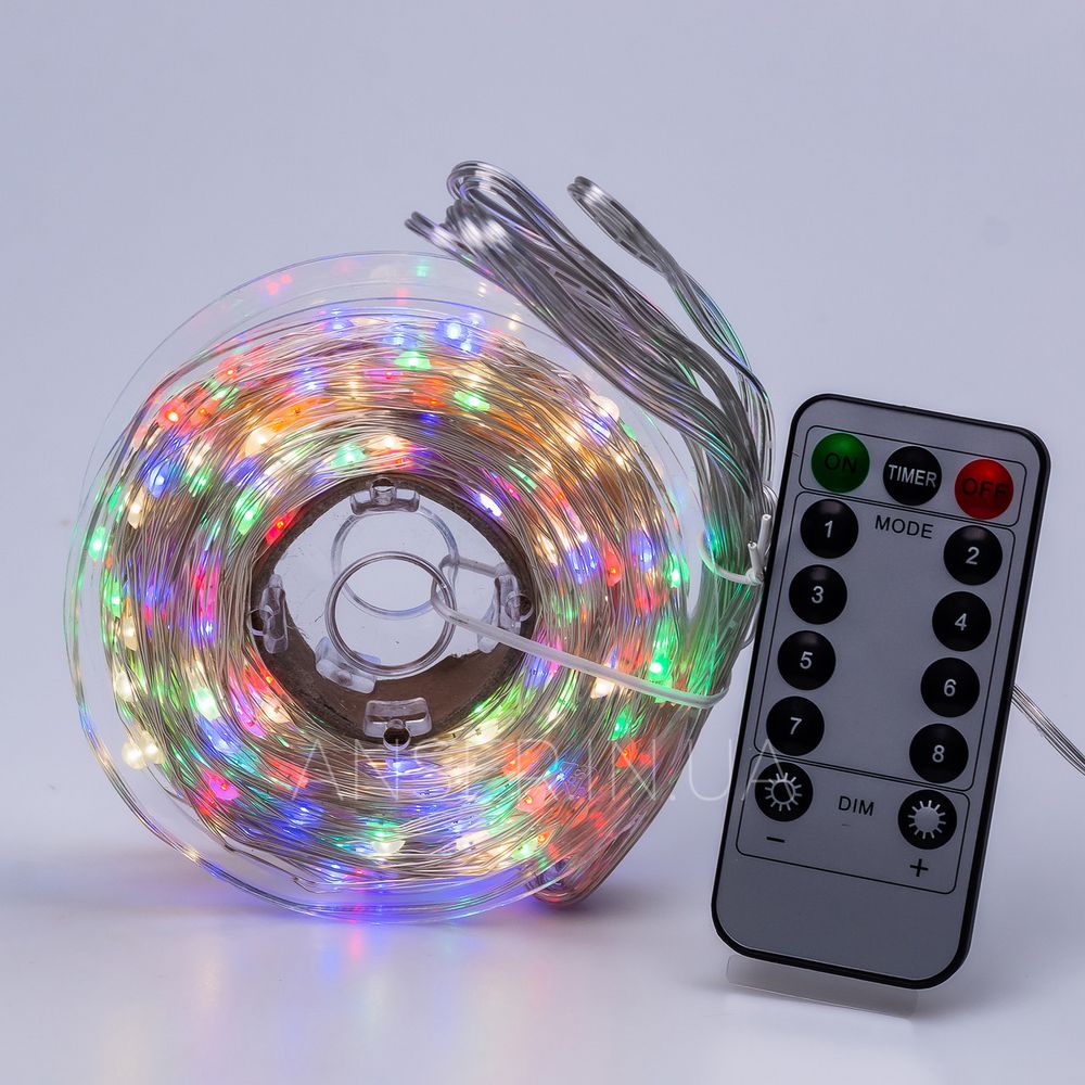 Гірлянда Роса нитка 50 м. 500 LED з пультом RGB