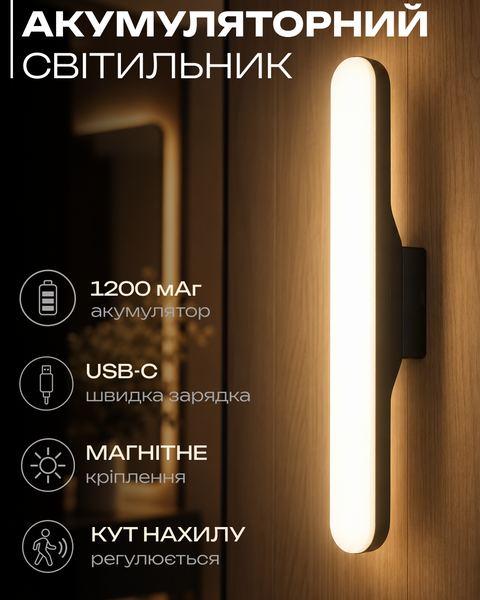 Яркий универсальный светильник с аккумулятором 1200mAh и магнитным креплением &mdash; оригинальное фото из магазина ANSER.IN.UA