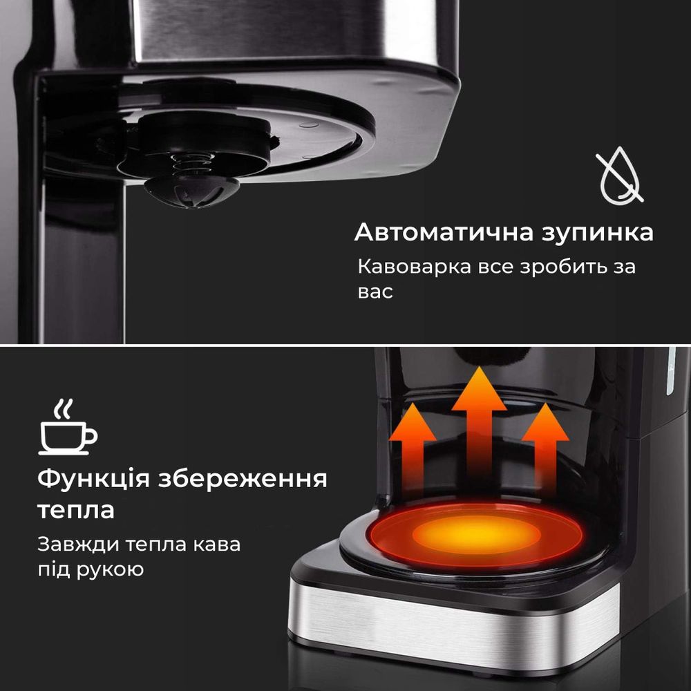 Кофеварка капельная электрическая с автоподогревом 950 Вт 1.5 л 12 чашек Sokany CM-121E