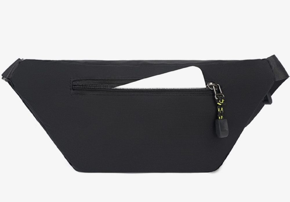 Классическая текстильная сумка на пояс черная Confident AT09-T-10866A
