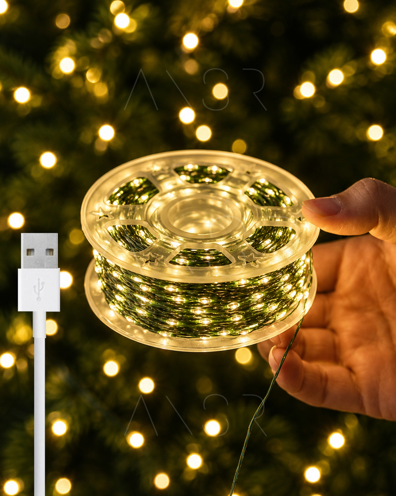 Гірлянда Роса 50 м, LED теплий білий, USB &mdash; оригінальне фото з магазину ANSER.IN.UA