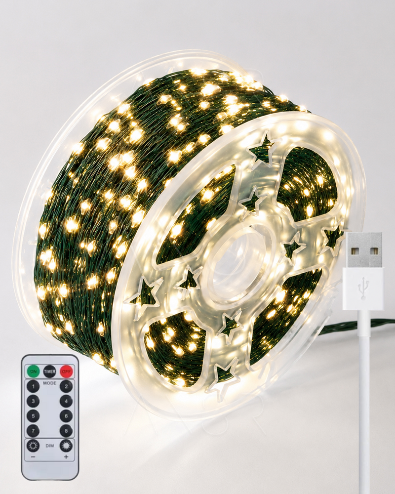 Гірлянда Роса 50 м, LED теплий білий, USB &mdash; оригінальне фото з магазину ANSER.IN.UA