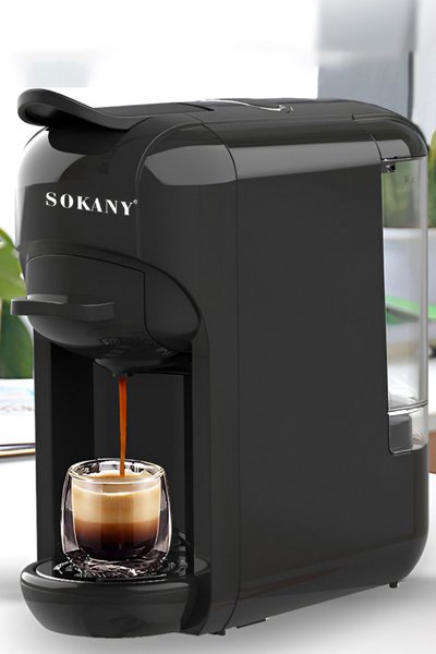 Кофеварка электрическая для дома 3 в 1 переходник на 2 вида капсул 1450 Вт 600 мл Sokany SK-516