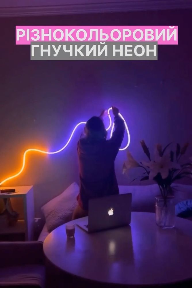 Різнокольоровий неон Colorful Pulse Standart з ефектом Пульсації 12V з пультом керування 5 метрів