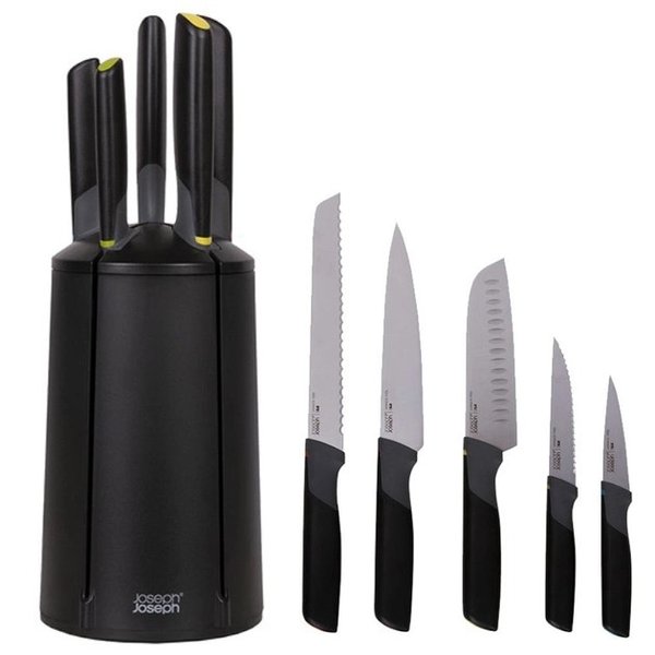 Набір кухонних ножів (4 шт) з блоком, 5 предметів Joseph Joseph Elevate (10527)