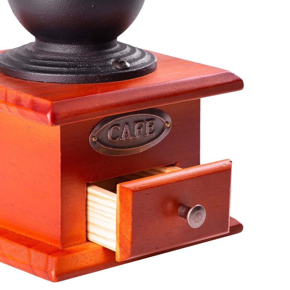Кофемолка ручная с деревянным ящиком механическая с регулировкой помола.