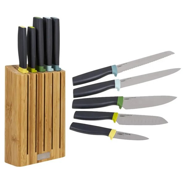 Набір кухонних ножів (5 шт) з блоком, 6 предметів Joseph Joseph Elevate (10300)