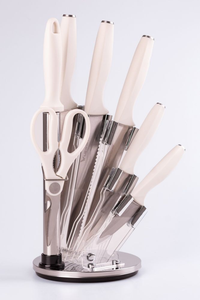 Набір кухонних ножів 7 предметів Білий