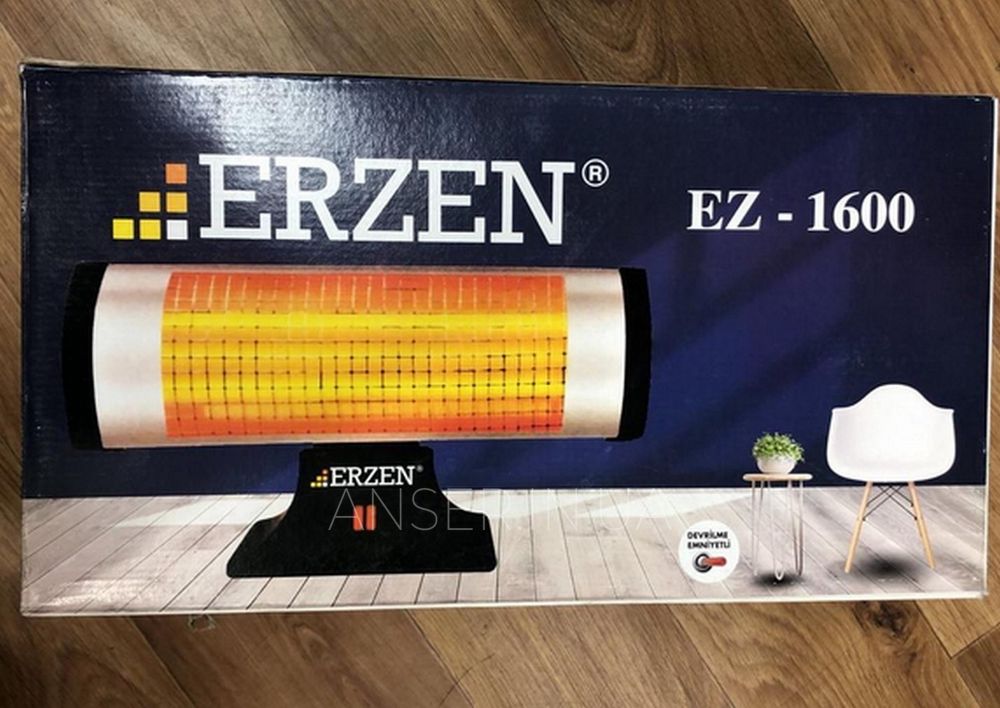 Інфрачервоний обігрівач кварцовий Erzen Ez-1600 1600w Чорний