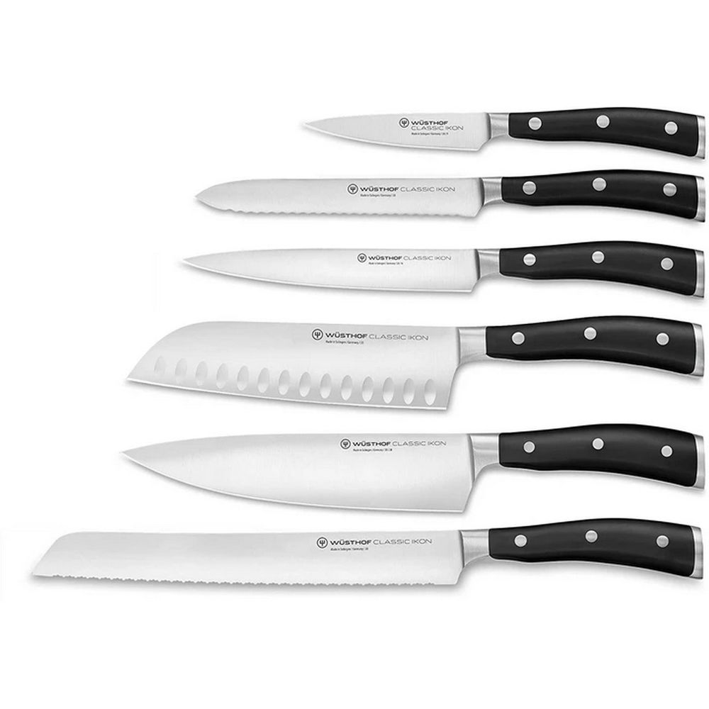 Набір ножів (6 шт) з блоком, 7 предметів Wuesthof Classic Ikon (1090370601)