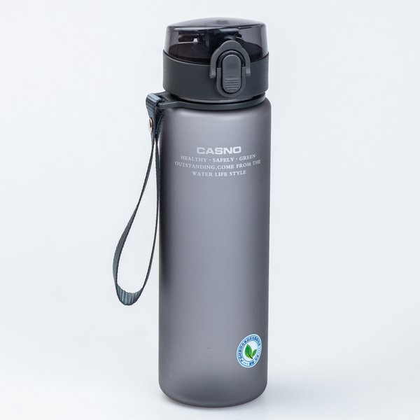 Бутылка для воды спортивная Casno 560 мл с флип-крышкой, серый