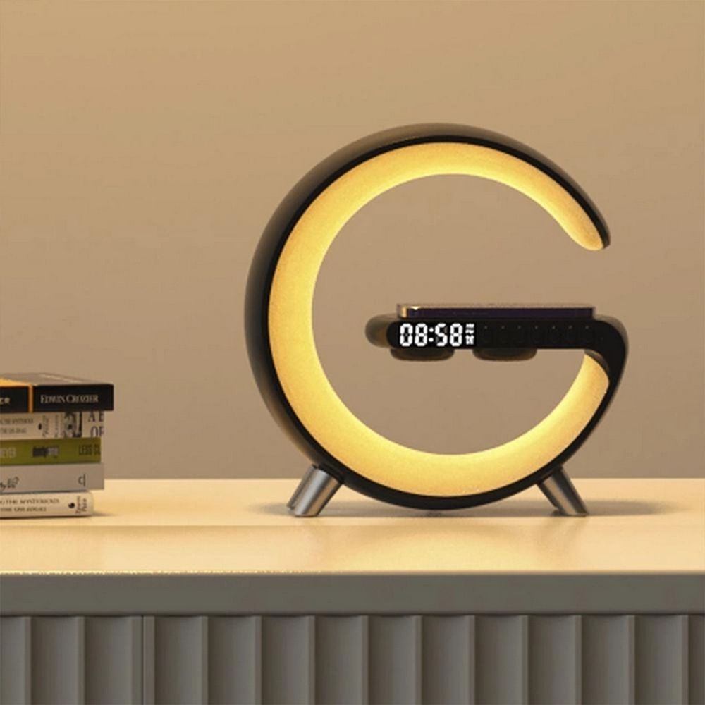 Лампа-нічник G-Lamp з бездротовою зарядкою 15W, Bluetooth-колонкою та годинником RGB Night Light