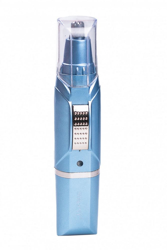Тример для носа вух і брів 2 в 1 акумуляторний з насадками Sokany Синій