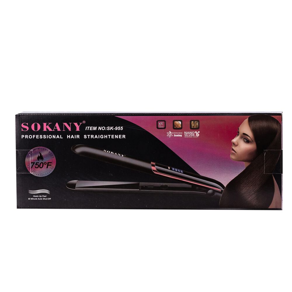 Випрямляч для волосся керамічна 4 режими до 400 градусів, стайлер для вирівнювання волосся і завивки Sokany SK-955 Чорний