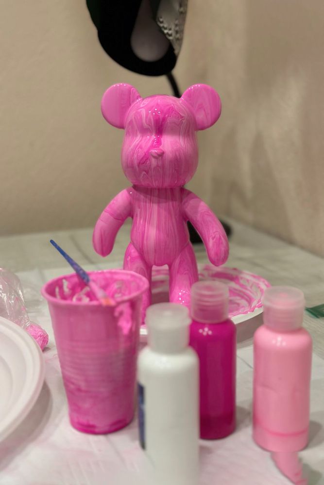 Мишка с красками для творчества 23 см цвета в ассортименте.