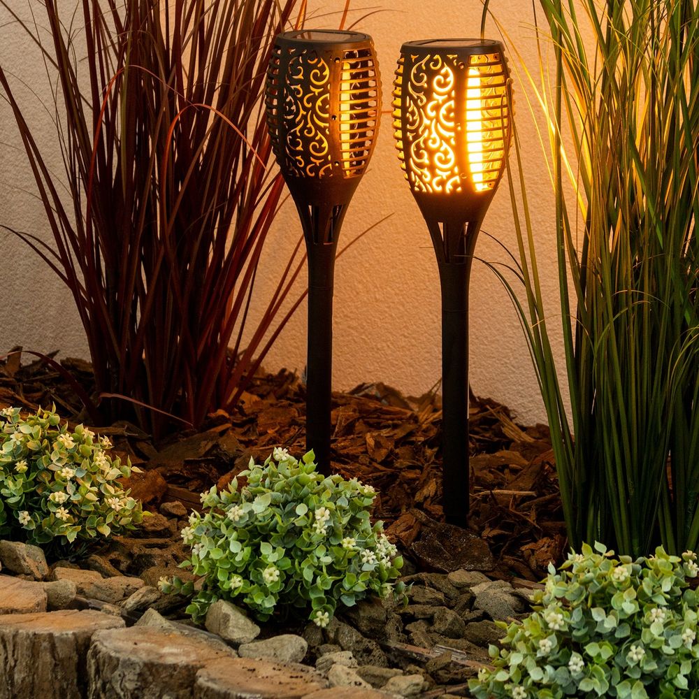 Набор садовых фонарей Факел TrueFlame с эффектом пламени LED на солнечной батарее 2 шт.