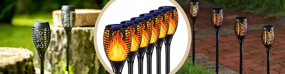 Садовый фонарь Факел TrueFlame с эффектом пламени LED на солнечной батарее.